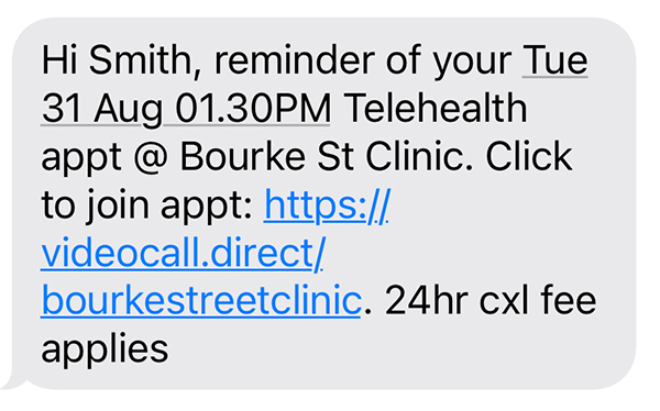 Telehealth SMS Reminder